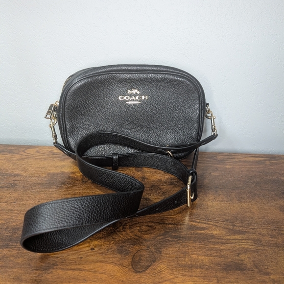 Coach Black Pebbled Leather Crossbody Bag - Picture 2 of 4
